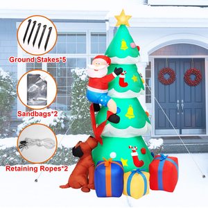 Sapin de Noël gonflable, décorations de jardin gonflables de Noël avec Père Noël amusant pour jardin, patio, pelouse 20240629 Gonflable X - Product Image 5
