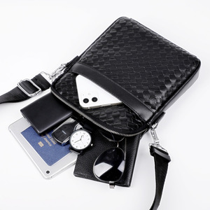Hot Sell Custom Logo Designer Business Styles Black Messenger <b>Bags</b> for Men <b>Soft</b> Waterproof Pu <b>Leather</b> Cross Body Sling <b>Bag</b> - Product Image 4