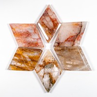 Guérisseur d'or Diamant Jaune Feu Quartz Feng Shui Charme et Reiki Pierre Cristal Losange Tranche pour la Méditation