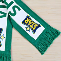 Hochwertiger 100% Polyester Jacquard Gestrickter Doppellagiger Herren Erwachsenen-Schal Maßgefertigter Sport-Club Fußball Fan-Schal