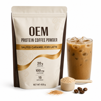 Poudre de café protéiné avec 20g de protéines, café instantané sans sucre pour l'énergie et le bien-être, fabricant