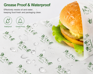 Custom Logo Waterproof <b>Greaseproof</b> Food Wrapping <b>Paper</b> for Burgers Sandwiches Fast Food Packaging - Product Image 2