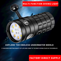Lampe torche vidéo LED OEM Turbo S Pro super lumineuse pour la photographie sous-marine, 13000 lumens, rechargeable par USB, étanche IP68