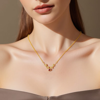Vente en gros de chaîne personnalisée en argent sterling 925 plaqué or 18 carats avec zircon en argent sterling brossé de couleur cœur rouge