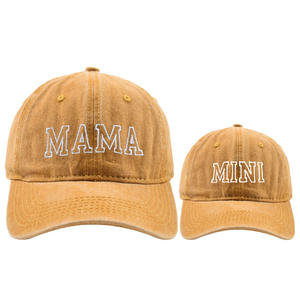 2025 2 uds mamá y niños Mama Mini Chenille parche sombreros bordado Casual algodón desgastado lavado gorra de béisbol - Product Image 5