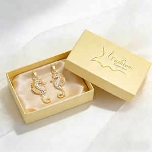 Custom Small Elegant Lift-off Top Lid Base Gift Package 2-Piece Rigid Paper <strong>Box</strong> Recycled Material Embossed UV Jewelry <strong>Earing</strong> <strong>Box</strong> - Product Image 1