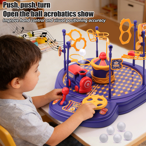 Juego de mesa interactivo educativo con sonido y luz, con temática de circo, de trenes sopladores y bolas voladoras, tipo slot - Product Image 5