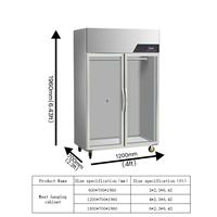Réfrigérateur vertical commercial pour viande avec refroidissement par air, écoénergétique, pour la présentation et le stockage de la viande en supermarché