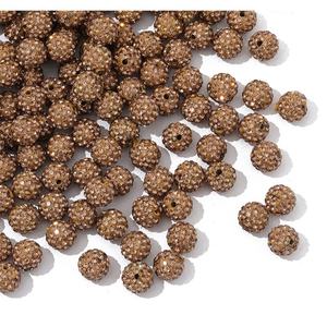 Cross-Border Hot Selling 3D Full Drill <strong>Shamballa</strong> Beads <strong>Bracelet</strong> Necklace Accessories Double Hole 10mm Straight Hole Clay Drill - Product Image 3