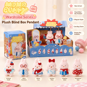 Caja Sorpresa de Peluche Momo Bunny Vital Wardrobe Original al por Mayor, Figuras de Dibujos Animados Populares, Lindos Colgantes para Bolsos, Coleccionables Adorables - Product Image 1