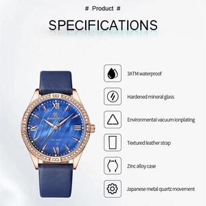 Montre à quartz pour femme, nouvelle collection, en cuir véritable de luxe, multi-couleurs, multifonction, prix bas, livraison directe - Product Image 6