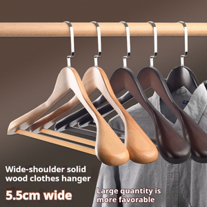 OEM ODM Cửa Hàng Quần Áo Liền Mạch Gỗ Rắn Móc Áo Vòng Kim Loại Phẳng Móc Vai Rộng Traceless Áo Phù Hợp Với Móc Áo - Product Image 3