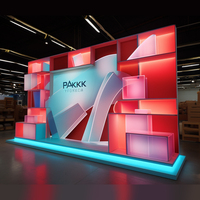 Mur d'affichage en tissu tendu LED pour salon professionnel, installation facile, très vendu, toile de fond d'exposition rétroéclairée, stand d'exposition