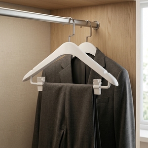 <span class=keywords><strong>Cintre</strong></span> en plastique robuste antidérapant à épaules larges pour costumes et chemises, idéal pour les chambres d'hôtel - Product Image 5