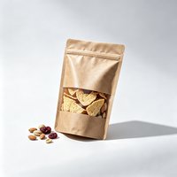 Sac d'emballage alimentaire réutilisable, écologique, sain et biologique, avec logo personnalisé, en papier kraft laminé, pochette à fermeture éclair avec fenêtre de présentation