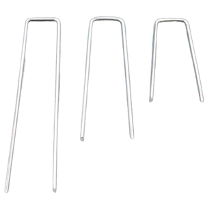 100 पीसी ब्लैक लैंडस्केप स्टेपल + 100 पीसी बफर वॉशर, 6 इंच 11 गेज गार्डन दांव स्टेपल - Product Image 5