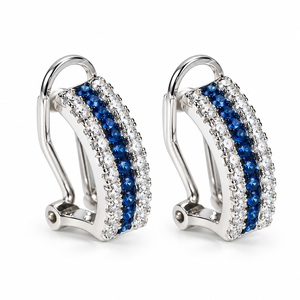 Orecchino a polsino geometrico blu da donna, design semplice, accessori per l'orecchio da indossare tutti i giorni - Product Image 1