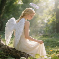 Ailes d'ange en plumes naturelles en gros, lot complet pour Halloween, cosplay, fête, fournisseur direct, fabricant d'usine