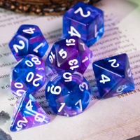 Jeu de dés transparents multicolores en acrylique pour jeux de rôle Dungeons and Dragons, avec logo personnalisé, 7 pièces
