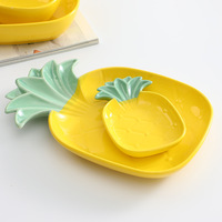 Assiette en céramique en forme d'ananas classique nordique personnalisé maison petit déjeuner salade Dessert assiette de légumes assiette de repas mignonne