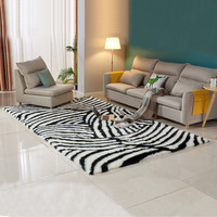 Meistverkaufter Hochwertiger Shaggy Teppich Zebra-Design Bedruckter PV-Plüschfell Dekorativer Wohnzimmer Schlafzimmer Shaggy Teppich