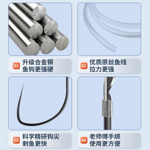 เบ็ดตกปลาคาร์พน้ำจืดแบบก้านสั้น ยี่ห้อ Giant Fin King แบบสองตะขอ ป้องกันการพันกัน น้ำหนักเบา มีเงี่ยง - Product Image 5