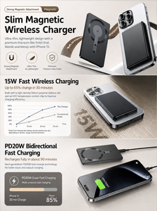 HYTO [En stock] Batterie externe ultra-fine 8,5 mm 5000 mAh avec charge magnétique sans fil 15 W et charge rapide PD 20 W pour <span class=keywords><strong>iPhone</strong></span> et Android - Product Image 4