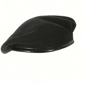 Béret décontracté unisexe en laine, couleur unie, style image colorée, vente en gros d'usine OEM - Product Image 3