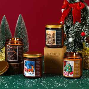 Caja de Regalo de Velas Aromáticas de Cera de Soja Transfronterizas para Fiestas, Souvenir de Nochebuena, Set de Fragancia Duradera - Product Image 4