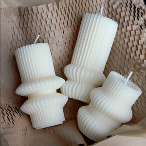 Nordic Geometric Ribbed Scented <b>Candles</b> Creative Shape Aroma <b>Candles</b> For Hotel Desktop Table Atmosphere Home Decor Ornament - Product Image 4