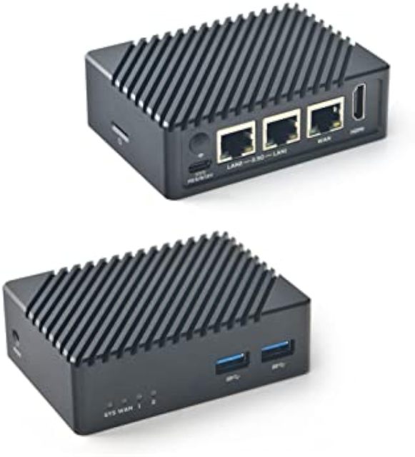 Aismartlink FriendlyElec NanoPi R5S-LTS Mini Router OpenWRT with Three Gbps Ethernet Ports LPDDR4X 4GB RAM Based in RK3568 Soc