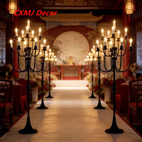 Grand chandelier en métal noir à 11 têtes pour décoration de mariage, centres de table, décoration de maison et de fête