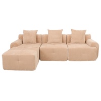 Ensemble de canapés modulaires sectionnels en tissu velours côtelé pour salon, bureau et hôtel