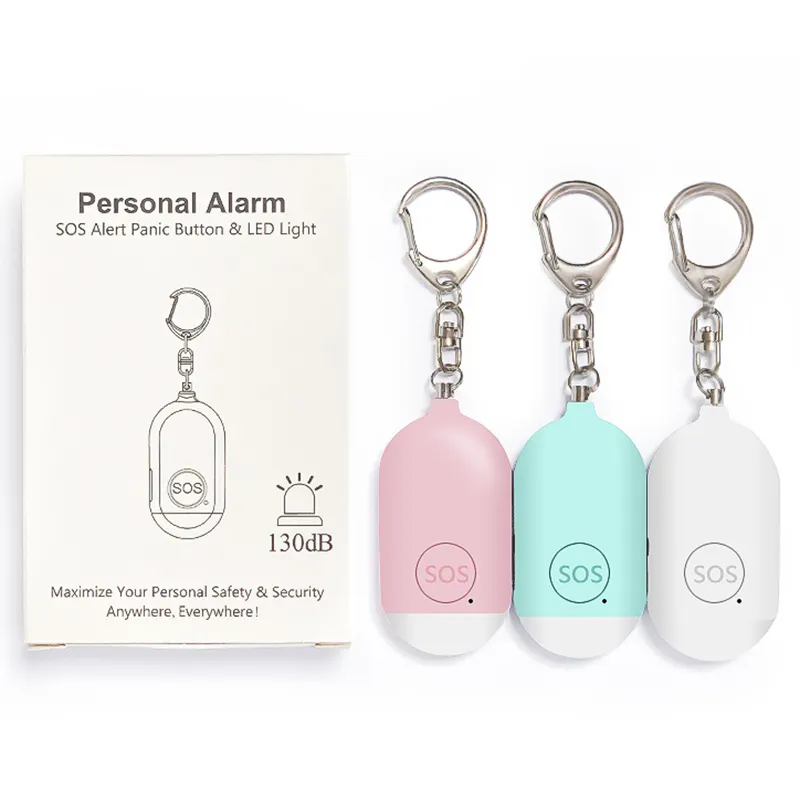 Mini auto-défense d'urgence alarme de sécurité personnelle porte-clés lampe de poche produits d'autodéfense pour les femmes