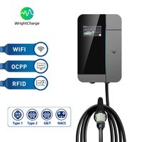 Borne de recharge murale intelligente 11 kW AC pour véhicules électriques Type 2 OCPP 1.6J IP65 CE ETL MID avec contrôle via page web/WiFi pour domicile/lieu de travail – Nouveau WrightCharge