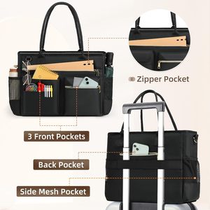 Bolso Tote para Portátil de 15.6 Pulgadas para <span class=keywords><strong>Mujer</strong></span>, Tela Oxford, Gran Capacidad, Correa de Hombro, Asas Superiores, para Trabajo, Enfermería, Negocios y Oficina - Product Image 5