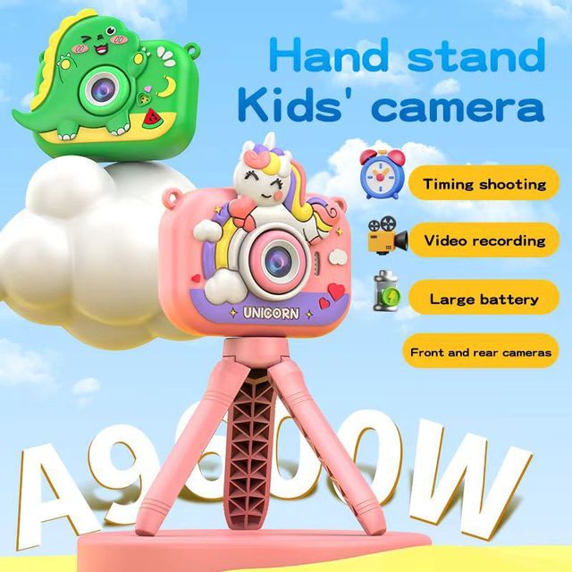 Kids Camera With Lovely Dragon Stand HD Dual Camera Photography Video Children Toy Camera