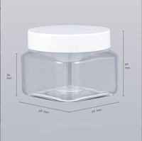 Bocaux en plastique vides pour l'emballage alimentaire, bonbons, biscuits, 150 ml, bocaux en plastique PET, couleur personnalisée avec couvercle, 150 ml, pot carré pour crème.