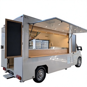 New Type Vintage Classic Style <b>Rust</b> Resistant Aluminum Street Food Trailer for Selling Coffee Van Catering Cart - Product Image 1