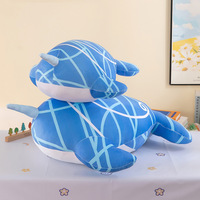 Peluche de baleine marine, jouet en peluche de dessin animé, cadeau de Noël pour enfants, oreiller confortable pour dormir, peluche de baleine bleue super douce