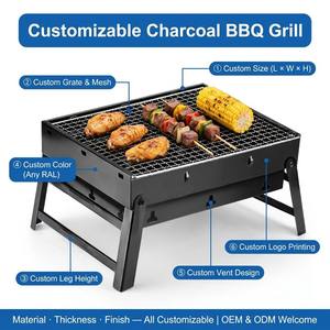 Parrilla de Carbón Portátil Plegable Personalizada, Mini Barbacoa Plegable que Ahorra Espacio para Acampar, Picnic al Aire Libre y Jardín - Product Image 1