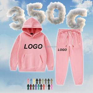 סט בגדי ילדים להתאמה אישית, 350 גרם פליז קטיפתי בסגנון מיילארד, קפוצ'ון ומכנסיים, תלבושת חורף חמה לבנים, צבעים מרובים - Product Image 4