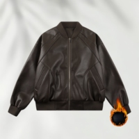 Veste en cuir PU pour homme, style rétro américain, mode hiver, coupe ample, simple, décontractée, veste de moto tendance à col en V