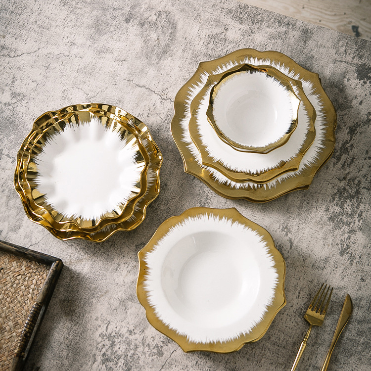 Dinner Plate Mixing Square And Round Plates Gold Square Dinner