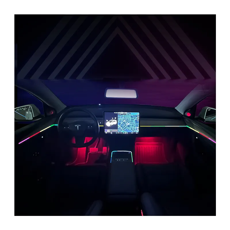 Auto Sfeer Verlichting Voor Tesla Model 3 Model Y Auto Verlichting Systeem Auto Decoratie Lamp Omgevingslicht