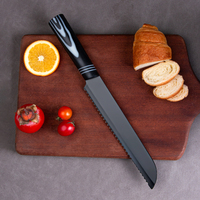 Couteau à pain avec manche en ABS, lame dentelée en acier inoxydable, couteau de boulanger artisanal de qualité supérieure pour trancher le pain et les gâteaux, ensemble cadeau