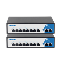 Switch POE de 8 Puertos para Empresas, 100Mbps, con Fuente de Alimentación Integrada, para Oficinas y Escritorios