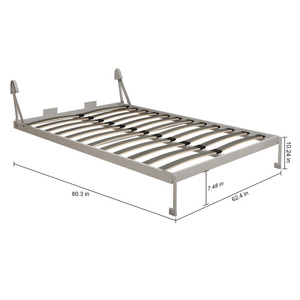 Letto a scomparsa verticale multifunzionale standard con telaio grigio salvaspazio per soggiorno - Product Image 6