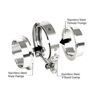 Collier de serrage en <span class=keywords><strong>V</strong></span> pour échappement de 2 pouces (51 mm) en acier inoxydable 304 de haute qualité, connecteur de tuyau standard pour système automobile - Product Image 4