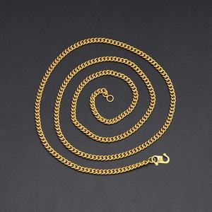 Collier pour femme Jxx Fashion plaqué or 24 carats, chaîne cubaine plate en cuivre de différentes longueurs avec perle, diamant et zircon - Product Image 3